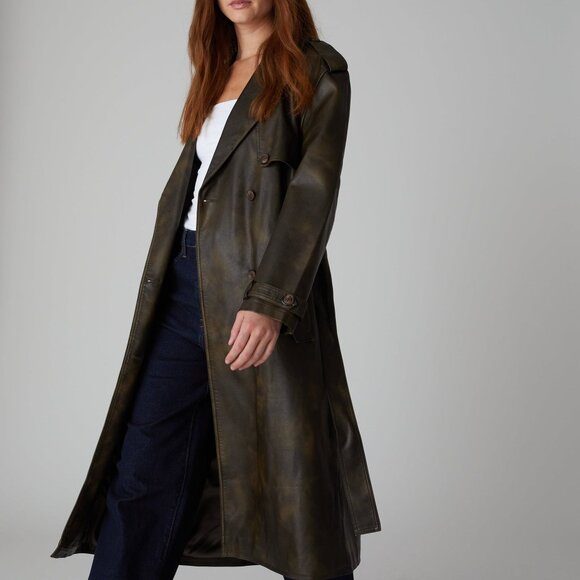 BLANKNYC Much Needed Coat in Olive new brown - Picture 1 of 9